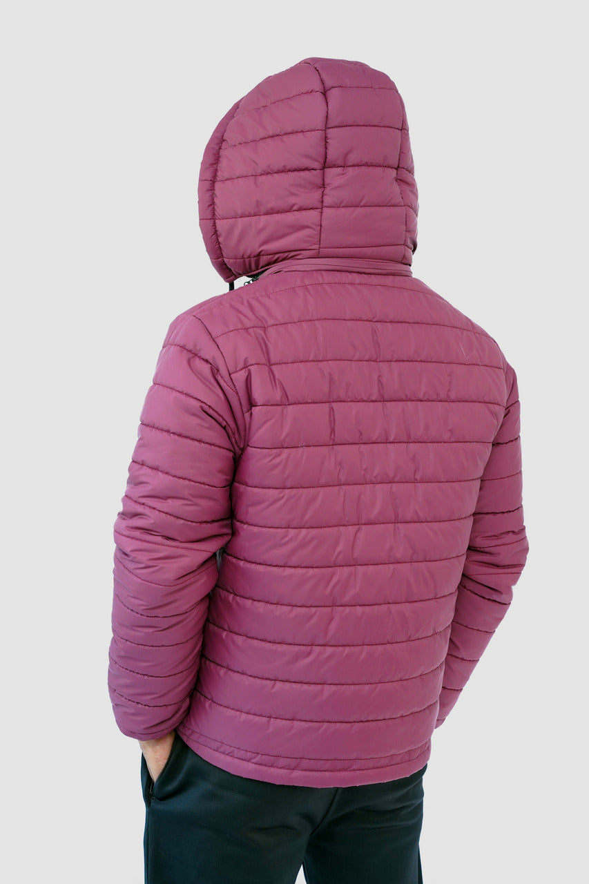 Vine Quilted Puffer Jacket with Detachable Hoodie